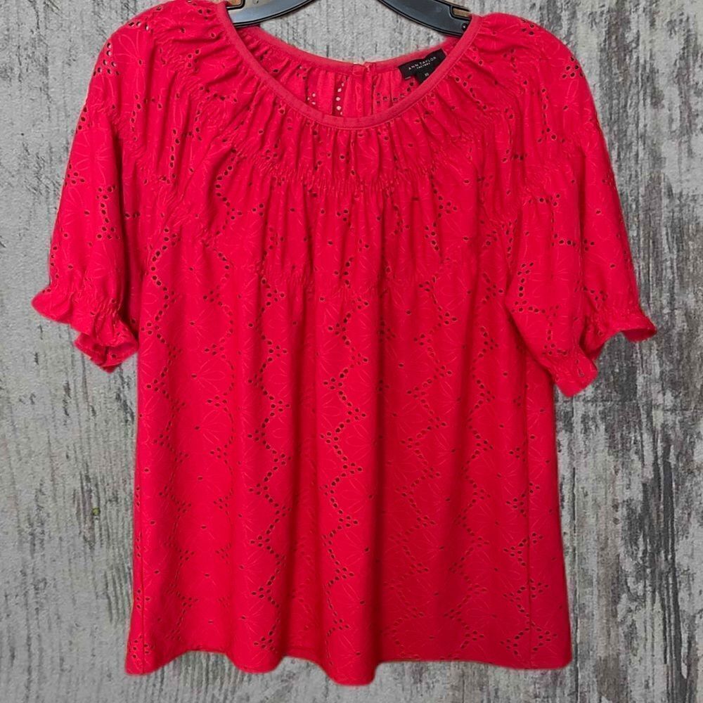 Ann Taylor Factory XS Short Sleeve Pink Shirt